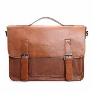 Zebella vintage leather briefcase light brown