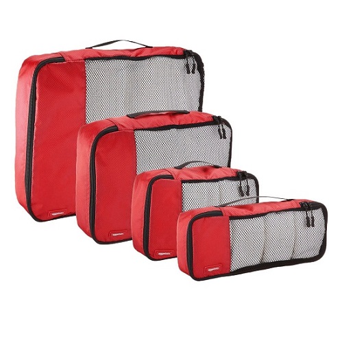4-Piece Set Packing Cubes for Carry On Luggage Travel Packing Organizers Red